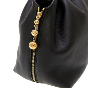 新品 ジルサンダー クラッシュSM レザー ブラック 黒 ハンドバッグ 0067【中古】JILSANDER