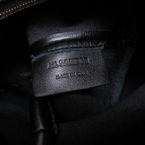 新品 ジルサンダー クラッシュSM レザー ブラック 黒 ハンドバッグ 0067【中古】JILSANDER