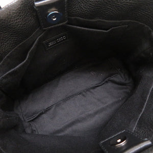 新品同様 ジミーチュウ スタースタッズ レザー ブラック 黒 2way ハンドバッグ 0069【中古】JIMMY CHOO