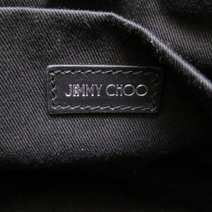 新品同様 ジミーチュウ スタースタッズ レザー ブラック 黒 2way ハンドバッグ 0069【中古】JIMMY CHOO
