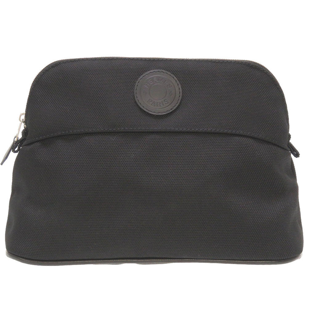 美品 エルメス ボリード ポーチ キャンバス セリエワッペン ブラック 黒 バッグ 0071【中古】HERMES