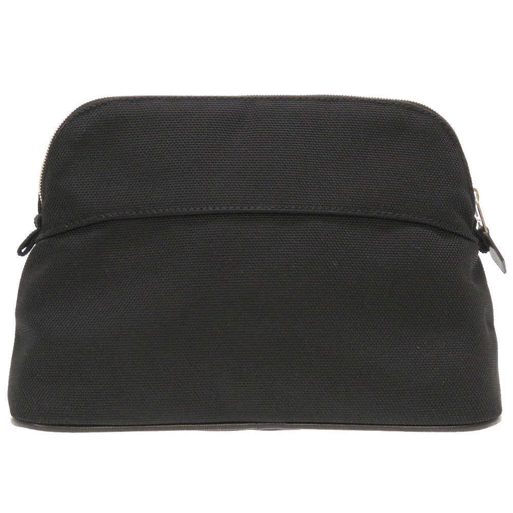 美品 エルメス ボリード ポーチ キャンバス セリエワッペン ブラック 黒 バッグ 0071【中古】HERMES