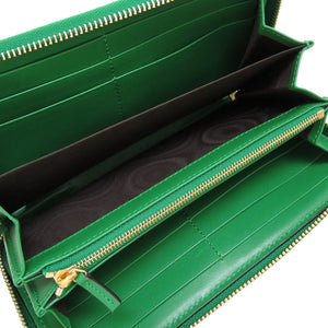 未使用 グッチ 723784 GGキルティングレザー グリーン 緑 ラウンドファスナー長財布 財布 0077【中古】GUCCI