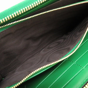 未使用 グッチ 723784 GGキルティングレザー グリーン 緑 ラウンドファスナー長財布 財布 0077【中古】GUCCI