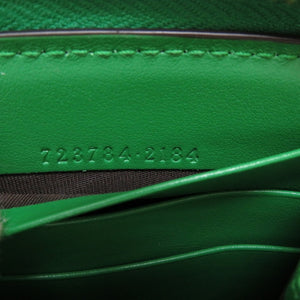 未使用 グッチ 723784 GGキルティングレザー グリーン 緑 ラウンドファスナー長財布 財布 0077【中古】GUCCI