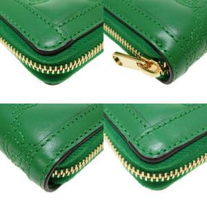 未使用 グッチ 723784 GGキルティングレザー グリーン 緑 ラウンドファスナー長財布 財布 0077【中古】GUCCI