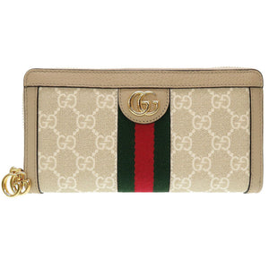 未使用 グッチ オフィディア GGマーモント 523154 コーティングキャンバス アイボリー 白 ラウンドファスナー長財布 財布 0078【中古】GUCCI