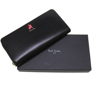 新品同様 ポールスミス レザー ブラック 黒 ラウンドファスナー長財布 財布 0079【中古】Poul Smith