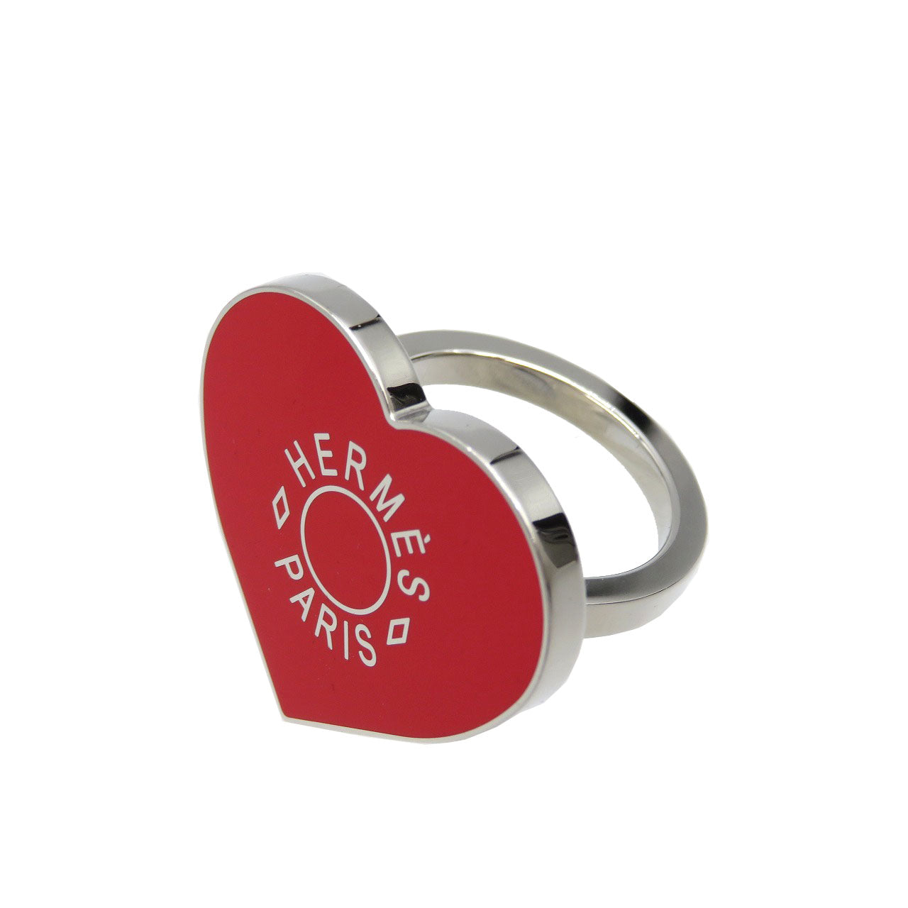 新品同様 エルメス クーラック バレンタインコレクション2020 メタル シルバー レッド スカーフリング 0082【中古】HERMES