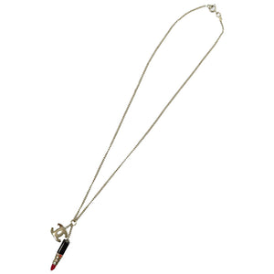 美品 シャネル ココマーク リップモチーフ 04A メタル ラインストーン ゴールド ネックレス 0086【中古】CHANEL