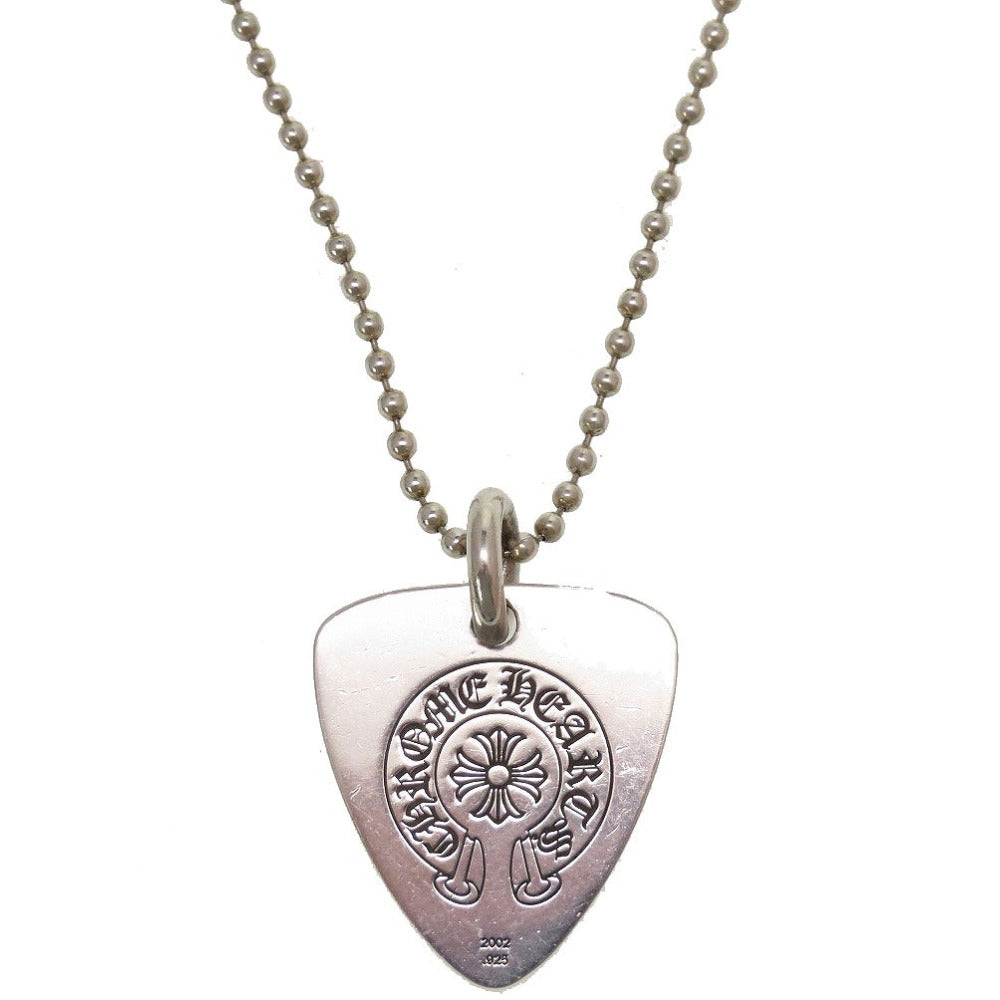 クロムハーツ ギターピック リップ＆タン シルバー925 シルバー ボールチェーン ネックレス 0090【中古】Chrome Hearts