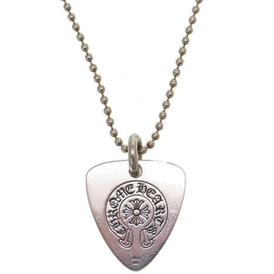 クロムハーツ ギターピック リップ＆タン シルバー925 シルバー ボールチェーン ネックレス 0090【中古】Chrome Hearts