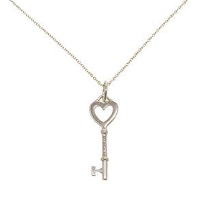 美品 ティファニー 鍵 カギ ハート キー シルバー925 シルバー ネックレス 0092【中古】TIFFANY