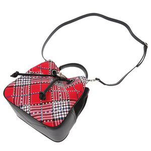 新品同様 マルベリー ハムステッド スタッズ キャンバス レザー レッド ブラック 赤 黒 2way ショルダーバッグ 0097【中古】Mulberry