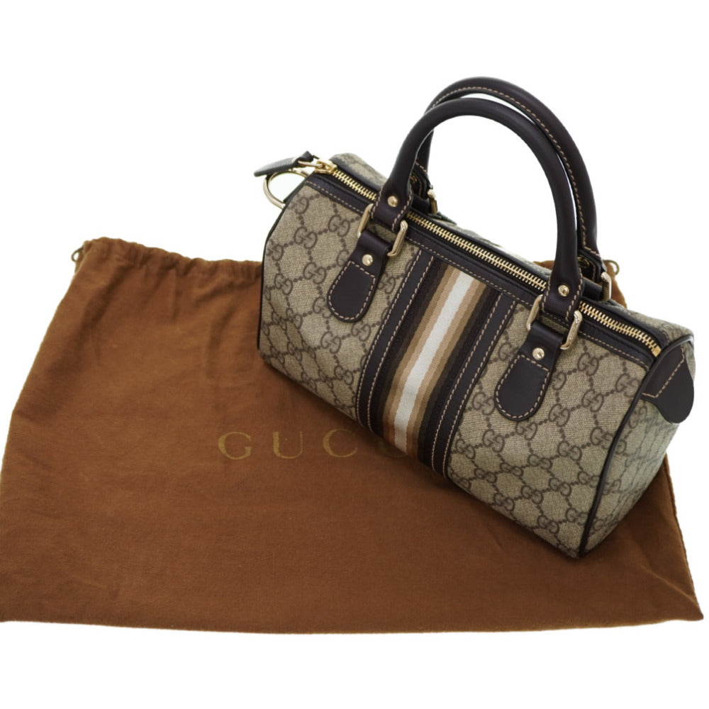 新品同様 グッチ GGスプリーム ミニ ボストンバッグ 190257 ハンドバッグ 0106【中古】GUCCI