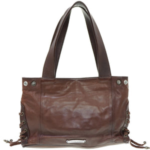 クロムハーツ JJディーン スモール トートバッグ レザー/シルバー925 ダガージップ ブラウン 0108【中古】CHROME HEARTS