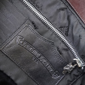 クロムハーツ JJディーン スモール トートバッグ レザー/シルバー925 ダガージップ ブラウン 0108【中古】CHROME HEARTS