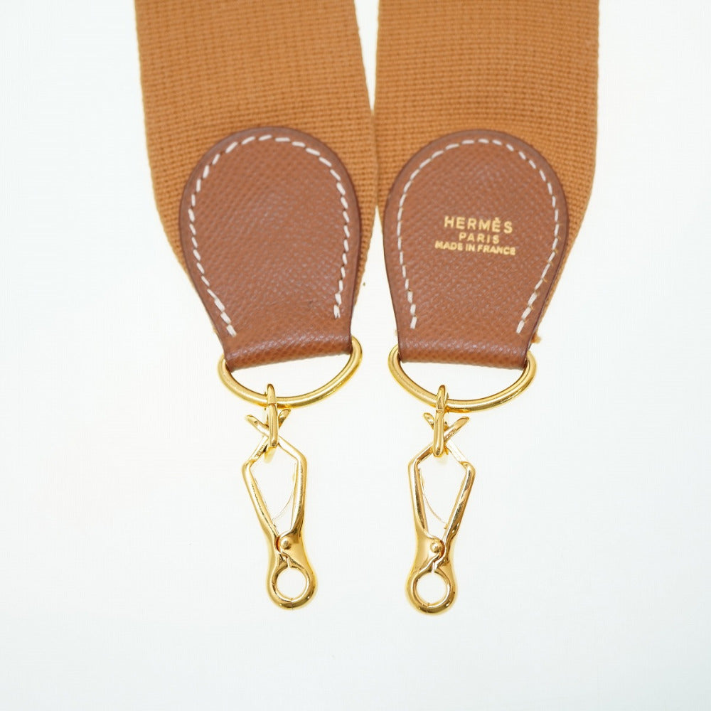 美品 エルメス エブリン ショルダー ストラップ クシュベル/キャンバス ブラウン ゴールド金具 0113【中古】HERMES