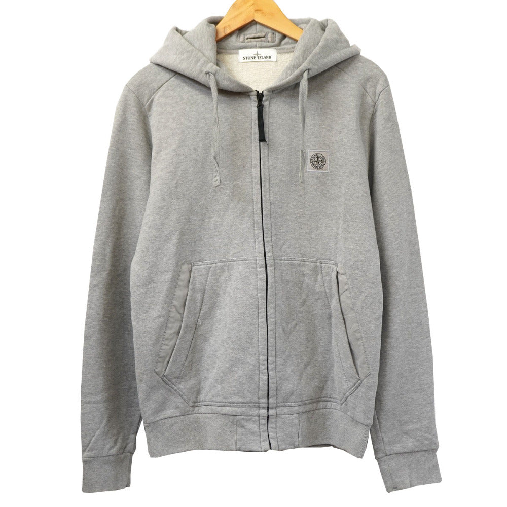 ストーンアイランド ジップアップ パーカー コットン メンズL グレー 0119【中古】STONE ISLAND メンズ
