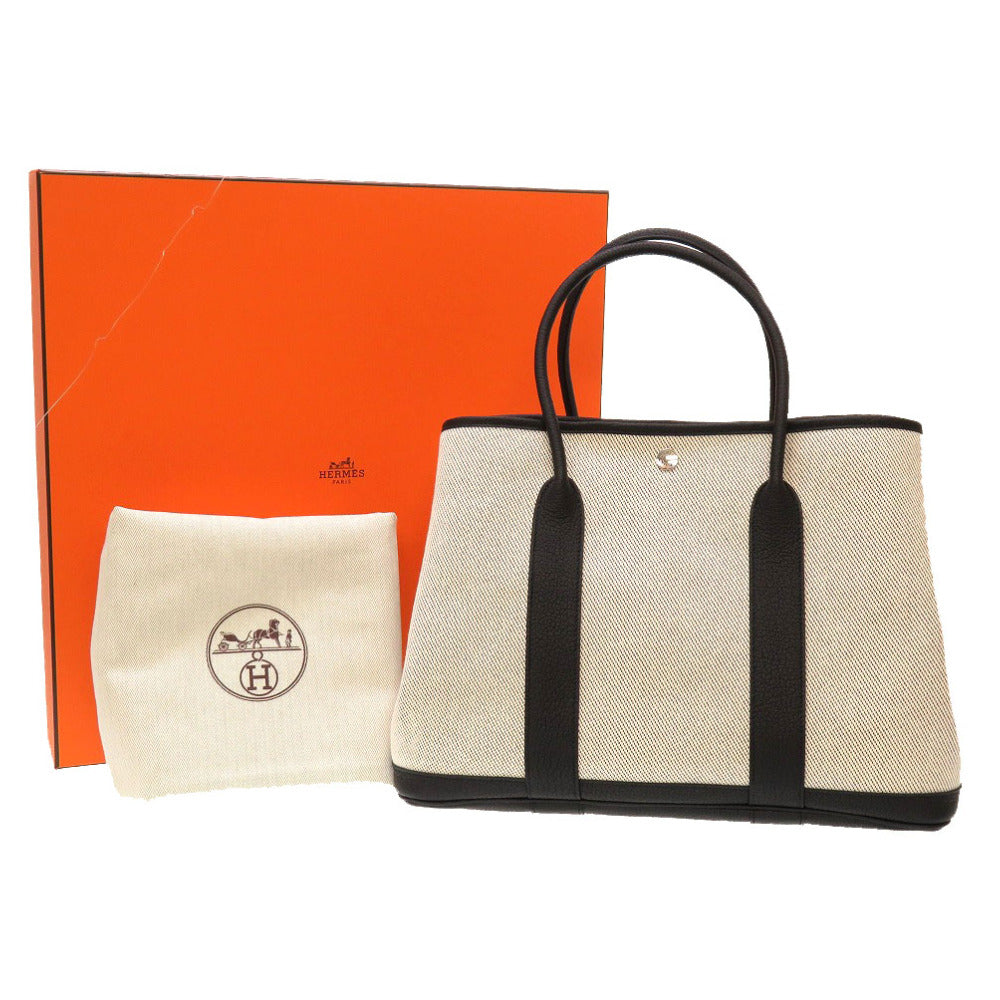 未使用 エルメス ガーデンパーティ36 トワルアッシュ レザー アイボリー U刻印(2022年製) トートバッグ バッグ 0122 【中古】 HERMES