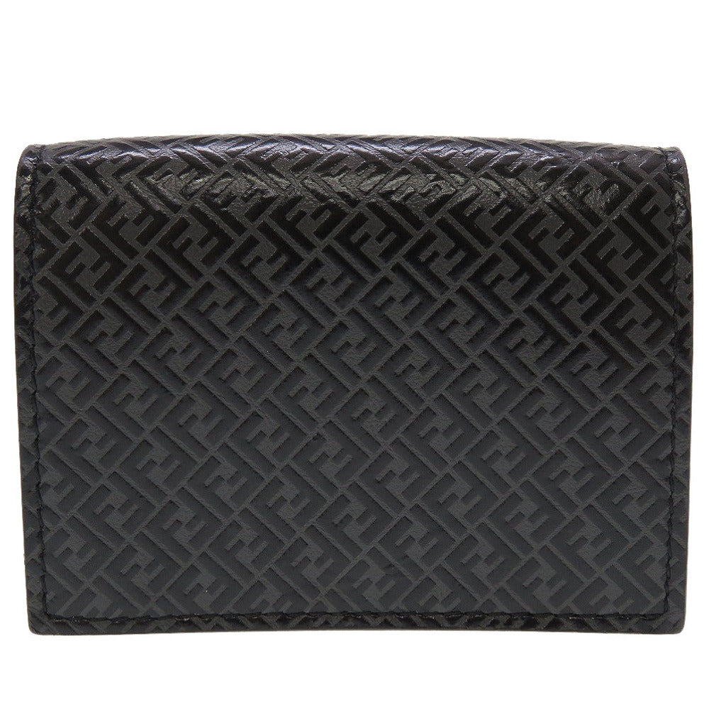 新品同様 フェンディ コンパクトウォレット 7M0280 FFロゴ レザー ブラック グレー 黒 3つ折り財布 財布 0123【中古】FENDI