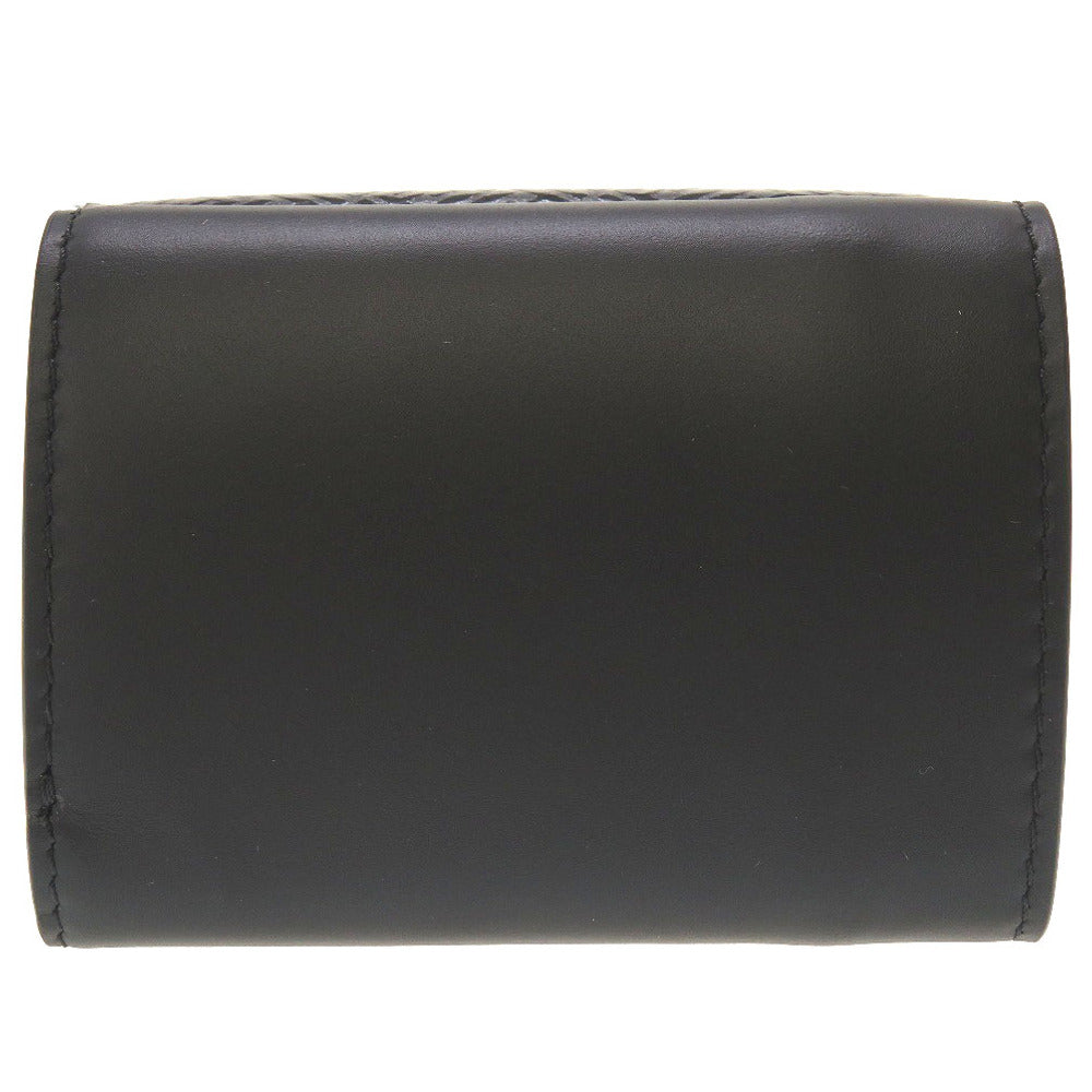 新品同様 フェンディ コンパクトウォレット 7M0280 FFロゴ レザー ブラック グレー 黒 3つ折り財布 財布 0123【中古】FENDI