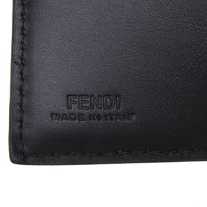新品同様 フェンディ コンパクトウォレット 7M0280 FFロゴ レザー ブラック グレー 黒 3つ折り財布 財布 0123【中古】FENDI