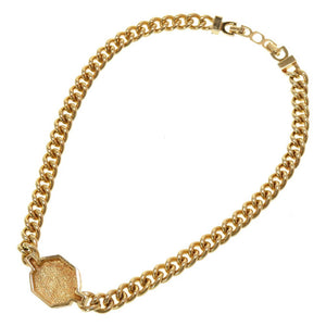 美品 クリスチャン ディオール メタル ゴールド カラーストーン チョーカー ネックレス 0124【中古】Christian Dior