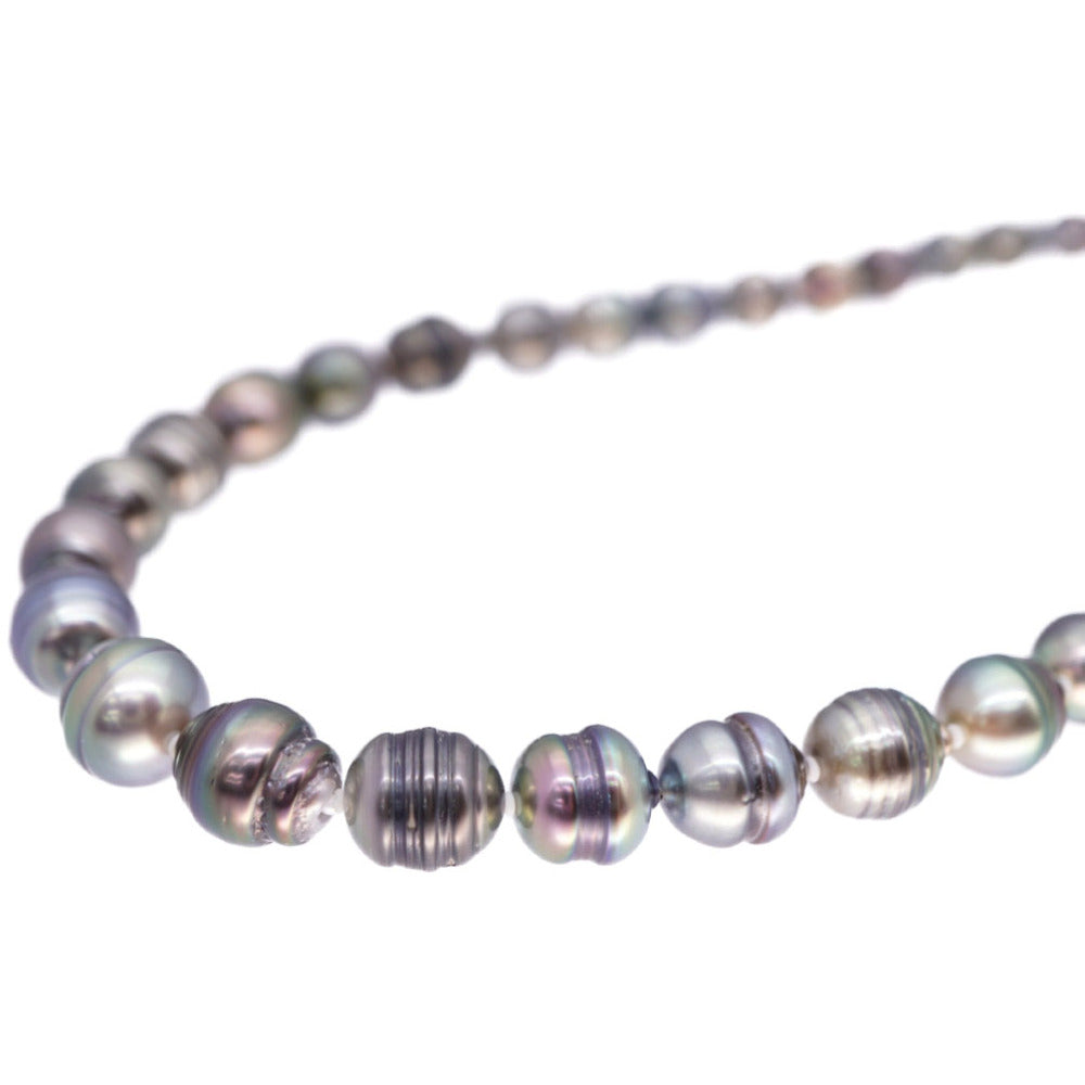 美品 タヒチ バロック パール ネックレス ブラックパール 黒蝶真珠 /シルバー925 アクセサリー 0001【中古】レディース