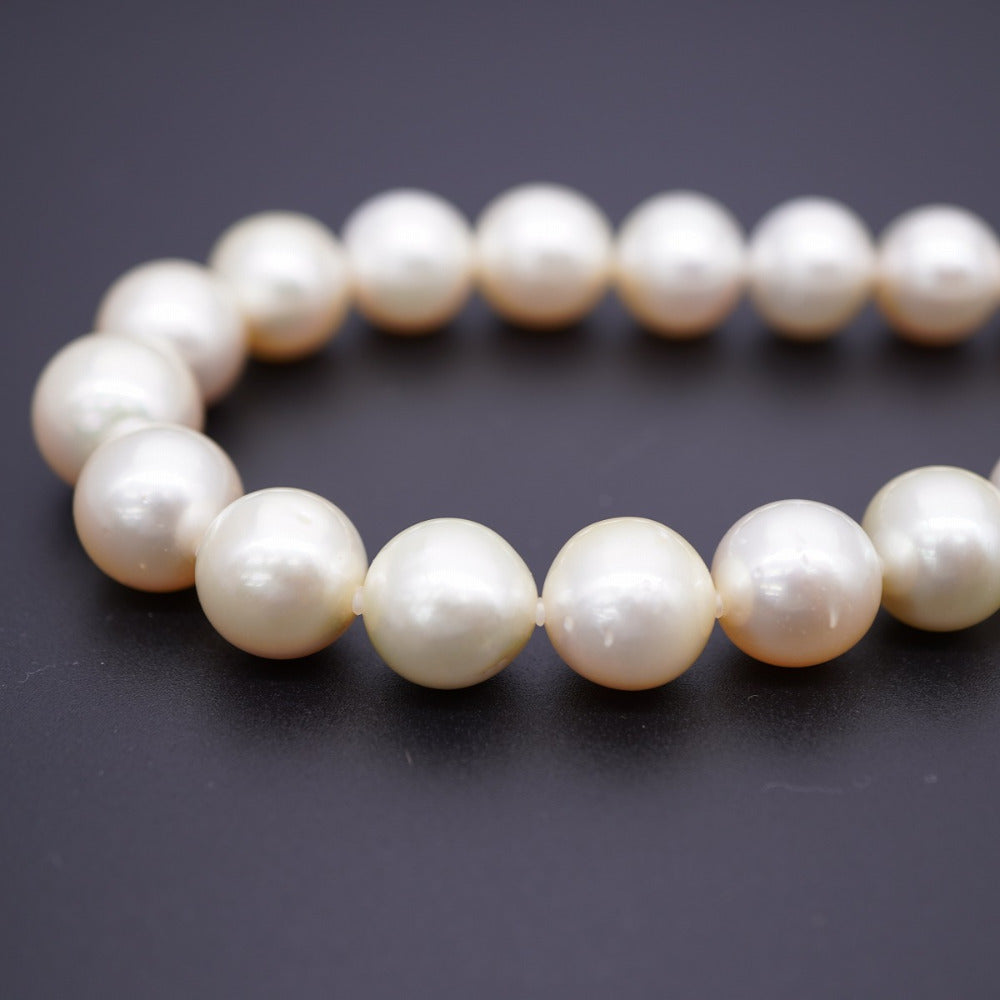 美品 南洋真珠 10-13.5mm ネックレス 白蝶真珠 パールホワイト アクセサリー 0002【中古】レディース