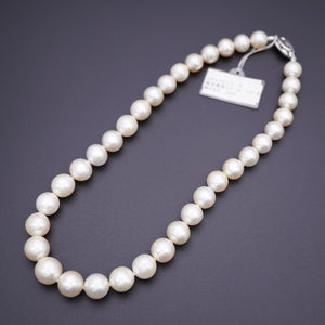美品 南洋真珠 10-13.5mm ネックレス 白蝶真珠 パールホワイト アクセサリー 0002【中古】レディース
