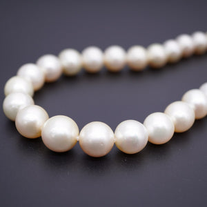 美品 南洋真珠 10-13.5mm ネックレス 白蝶真珠 パールホワイト アクセサリー 0002【中古】レディース