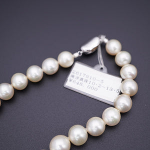 美品 南洋真珠 10-13.5mm ネックレス 白蝶真珠 パールホワイト アクセサリー 0002【中古】レディース