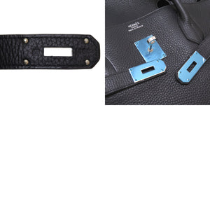 新品同様 エルメス バーキン50 トリヨンクレマンス ブラック シルバー金具 □J刻印 ハンドバッグ バッグ 黒 0004 【中古】 HERMES メンズ ボストンバッグ
