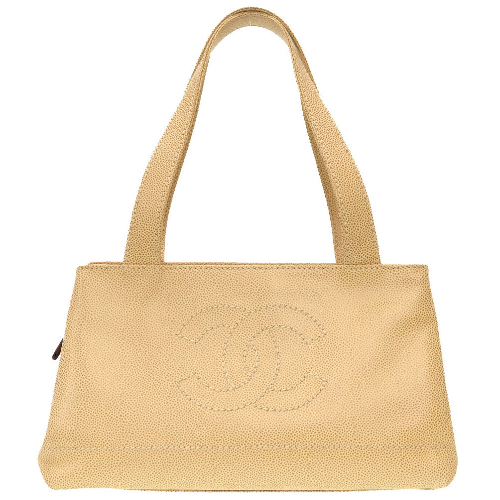 美品 シャネル キャビアスキン ベージュ 7番台 ココマーク  トートバッグ バッグ 0005 【中古】 CHANEL