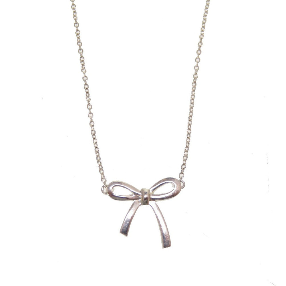 美品 ティファニー ボウ リボン シルバー925 シルバー ネックレス 0012【中古】TIFFANY