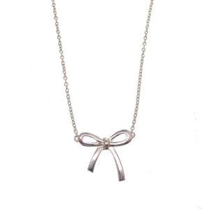 美品 ティファニー ボウ リボン シルバー925 シルバー ネックレス 0012【中古】TIFFANY