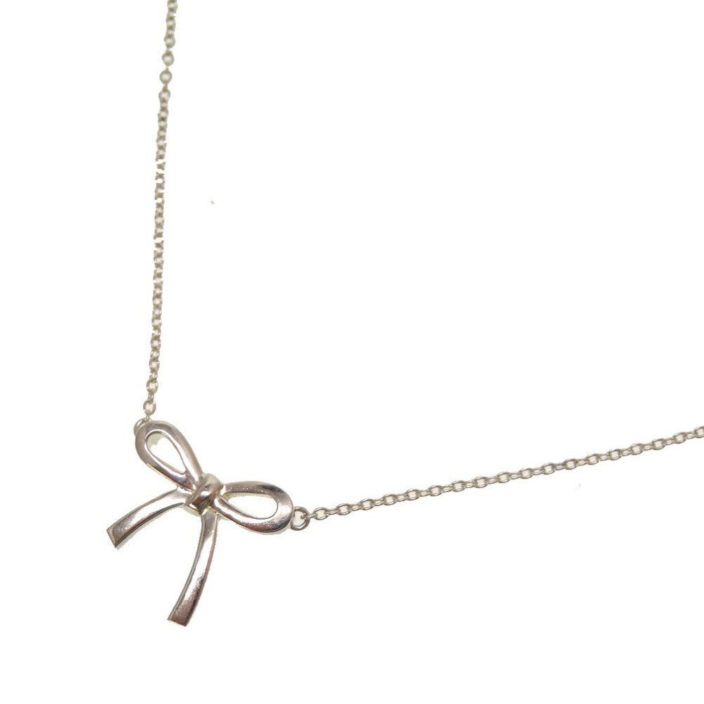 美品 ティファニー ボウ リボン シルバー925 シルバー ネックレス 0012【中古】TIFFANY