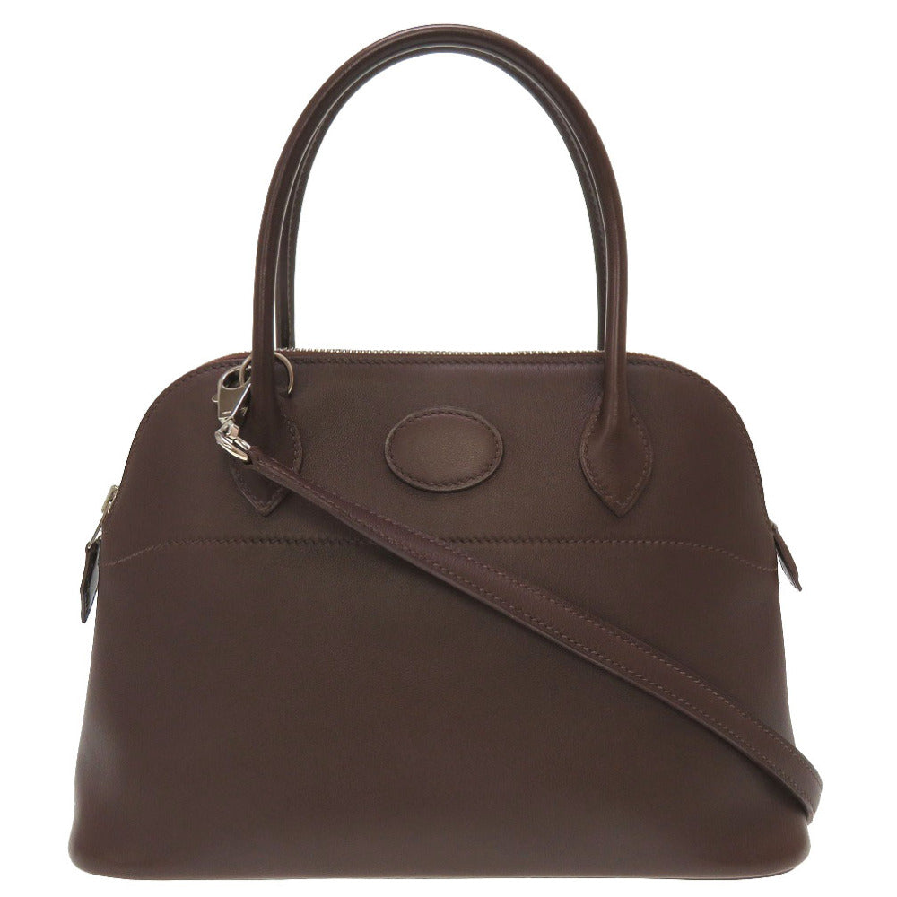 エルメス ボリード27 ヴォースイフト ショコラ シルバー金具 □K刻印 ハンドバッグ バッグ 茶 0020 【中古】 HERMES