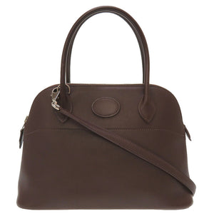 エルメス ボリード27 ヴォースイフト ショコラ シルバー金具 □K刻印 ハンドバッグ バッグ 茶 0020 【中古】 HERMES