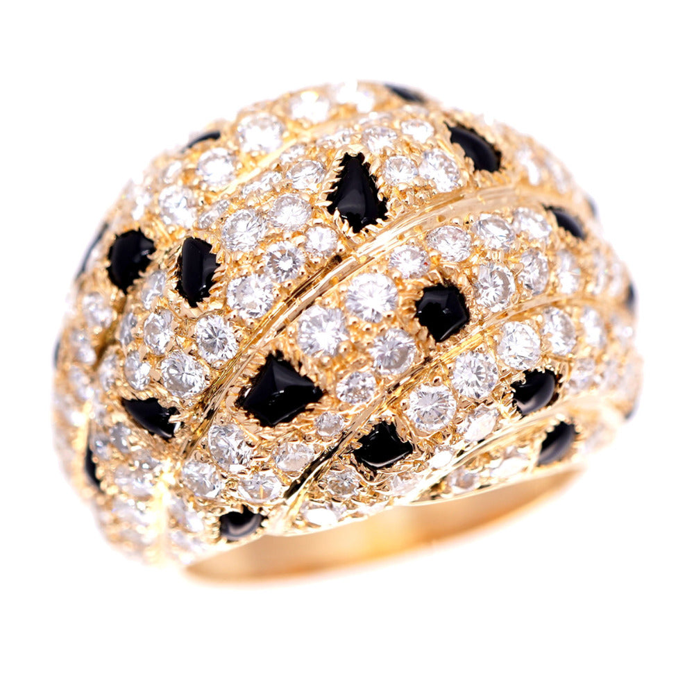 新品同様 カルティエ スリナム オニキス ダイヤ K18YG リング 750YG 指輪 イエローゴールド/ダイヤモンド＃54(13号)ジュエリー アクセサリー 0022【中古】CARTIER レディース