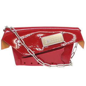 新品同様 メゾンマルジェラ S61WF0025 Snatched パテントレザー レッド 赤 チェーン ショルダーバッグ 0031【中古】Maison Margiela