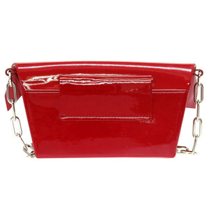 新品同様 メゾンマルジェラ S61WF0025 Snatched パテントレザー レッド 赤 チェーン ショルダーバッグ 0031【中古】Maison Margiela