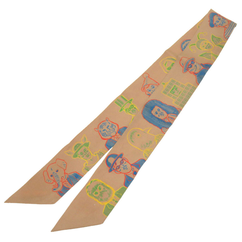 美品 エルメス ツイリー ドレスコード スカーフ シルク ベージュ 0040 【中古】 HERMES