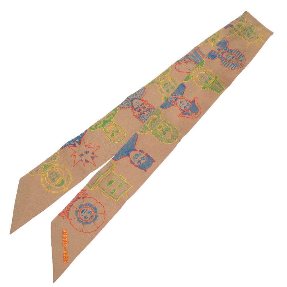 美品 エルメス ツイリー ドレスコード スカーフ シルク ベージュ 0040 【中古】 HERMES