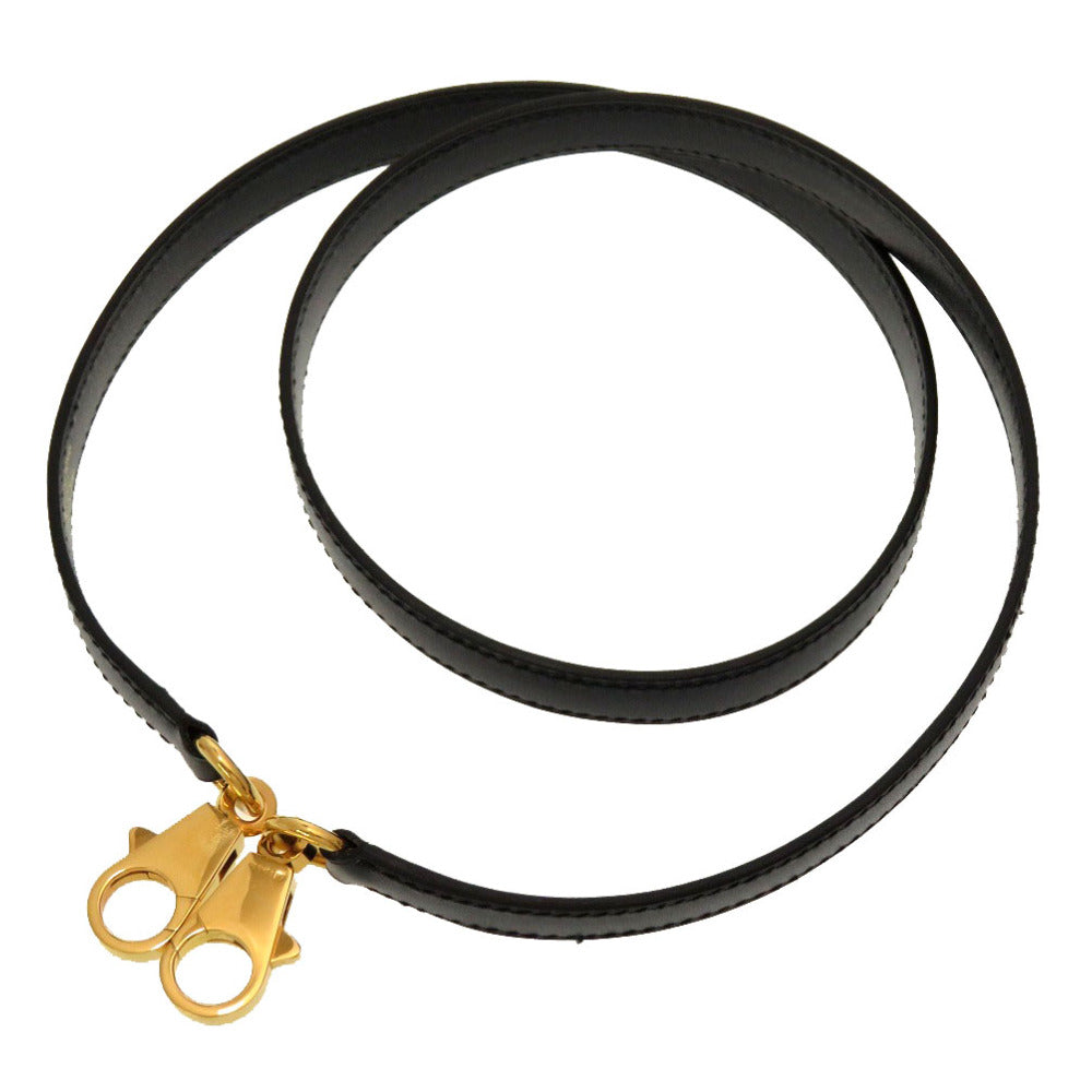 美品 エルメス ボックスカーフ ブラック ゴールド金具 ケリーストラップ ショルダーストラップ 黒 0044 【中古】 HERMES