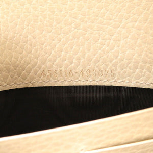 新品同様 グッチ GGマーモント 456116 コンチネンタルウォレット GGスプリーム レザー ベージュ ホワイト 白 2つ折り長財布 財布 0054【中古】GUCCI