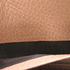 新品同様 グッチ GGマーモント 456116 GGスプリーム レザー ベージュ ピンク 2つ折り長財布 財布 0055【中古】GUCCI