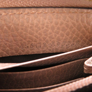 未使用 グッチ GGマーモント 456117 GGスプリーム レザー ベージュ ピンク ラウンドファスナー長財布 財布 0056【中古】GUCCI