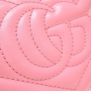 未使用 グッチ GGマーモント 443436 コンチネンタルウォレット レザー ピンク 2つ折り長財布 財布 0057【中古】GUCCI